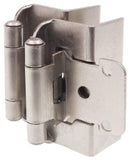 DecoBasics 1/2" Overlay, 3/4" Frame Full Wrap Self Closing Hinge, Satin Nickel, 25 Pairs (sets) pack