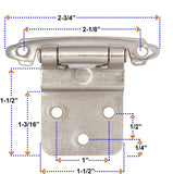 Decobasics Self Closing 3/8" INSET OFFSET Cabinet Hinges - Satin Nickel
