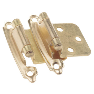 Lot of 25 Pairs (50pcs) Self Closing VARIABLE OVERLAY Flush Cabinet Hinges - Brass Plated