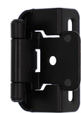 DecoBasics 1/2" Overlay 3/4" Frame Partial Semi Wrap Cabinet Hinge - Matte Black Finish