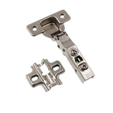 Full Frameless Cabinet Hinges Concealed Overlay for Kitchens, Bathrooms | Soft Close with Built-In Damper | Stainless-Steel Metal Finish | Includes Screws